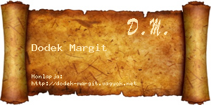 Dodek Margit névjegykártya